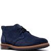 CLARKS MENS LEATHER LACE ANKLE BOOT - NAVY